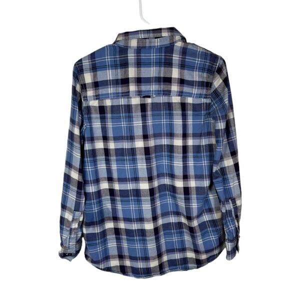Roots Canada Blue Plaid Light Flannel Button Down Size M - Picture 10 of 10